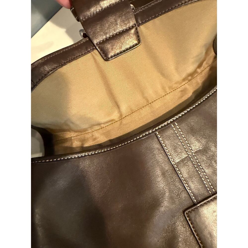 Vintage Coach Soho Leather Flap Shoulder Bag in Brown - Picture 7 of 16